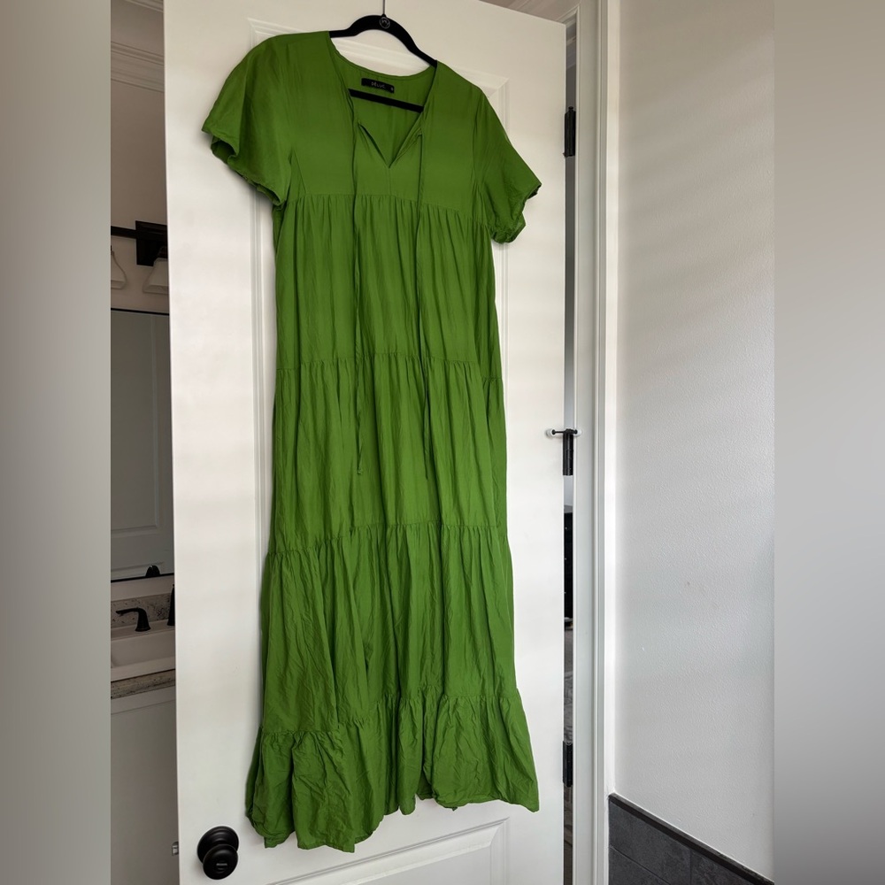 Green Tiered Maxi Dress